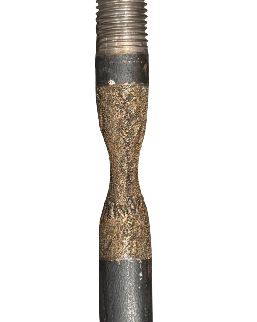 Custom corrosion specimen for ultrasonic testing of anchor bolts