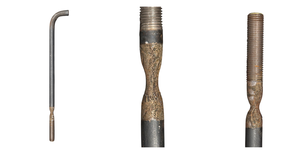 Custom corrosion specimen for ultrasonic testing of anchor bolts